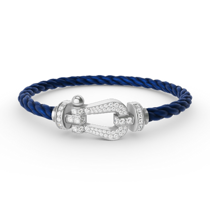 [⭐Aura]FORCE LARGE HORSESHOE FULL DIAMOND BRACELET SILVER