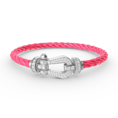 [⭐Aura]FORCE LARGE HORSESHOE FULL DIAMOND BRACELET SILVER