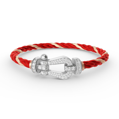 [⭐Aura]FORCE LARGE HORSESHOE FULL DIAMOND BRACELET SILVER
