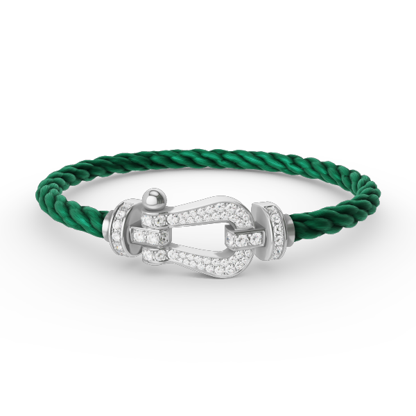 [⭐Aura]FORCE LARGE HORSESHOE FULL DIAMOND BRACELET SILVER