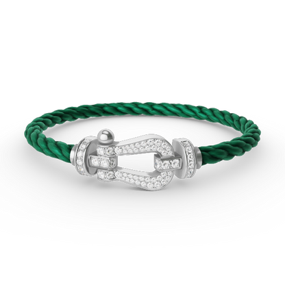 [⭐Aura]FORCE LARGE HORSESHOE FULL DIAMOND BRACELET SILVER