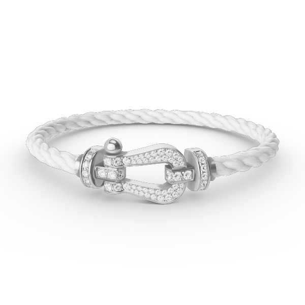 [⭐Aura]FORCE LARGE HORSESHOE FULL DIAMOND BRACELET SILVER