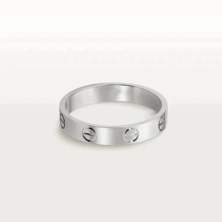 [⭐Aura]LOVE RING 4MM 1 DIAMOND SILVER