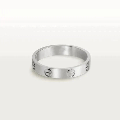 [⭐Aura]LOVE RING 4MM 1 DIAMOND SILVER