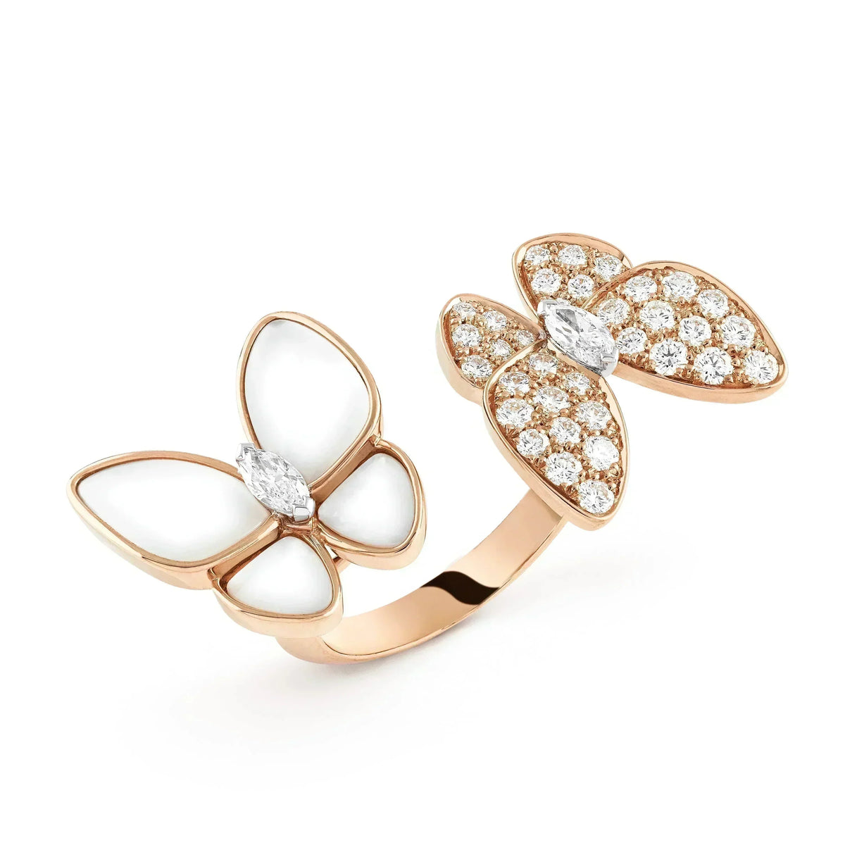 [⭐Aura]TWIN BUTTERFLY DIAMOND MOP RING